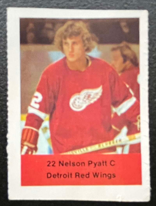 1974-75 Loblaws Hockey Sticker Nelson Pyatt Red Wings  V75991 Image 1