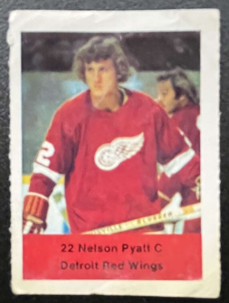 1974-75 Loblaws Hockey Sticker Nelson Pyatt Red Wings V75992 Image 1