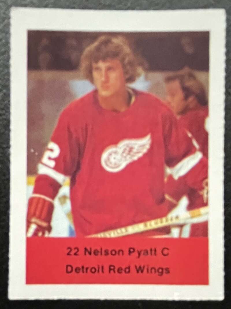 1974-75 Loblaws Hockey Sticker Nelson Pyatt Red Wings V75993 Image 1