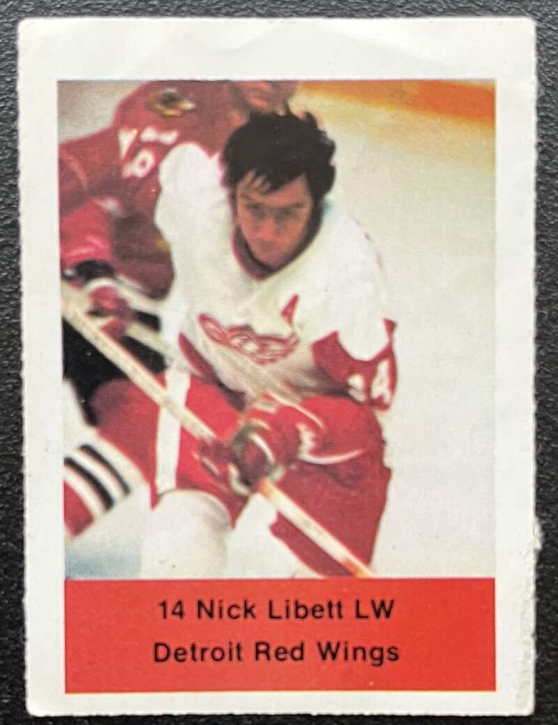 1974-75 Loblaws Hockey Sticker Nick Libett Red Wings V75707 Image 1