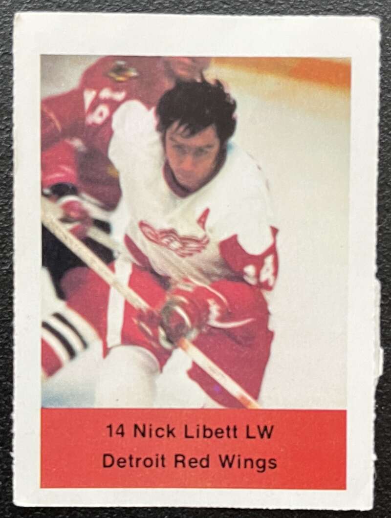 1974-75 Loblaws Hockey Sticker Nick Libett Red Wings V75708 Image 1