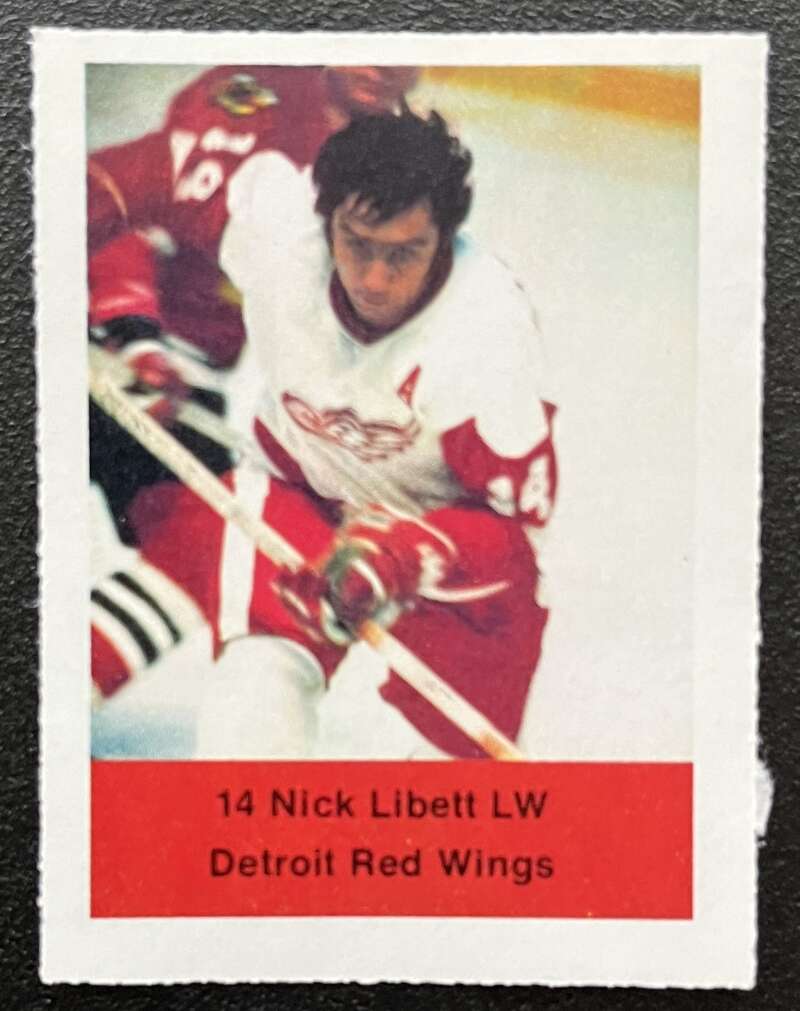1974-75 Loblaws Hockey Sticker Nick Libett Red Wings V75709 Image 1