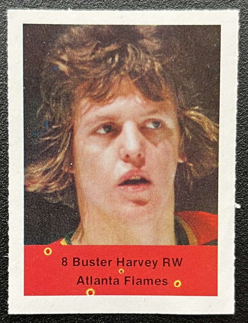 1974-75 Loblaws Hockey Sticker Buster Harvey Flames V75743 Image 1