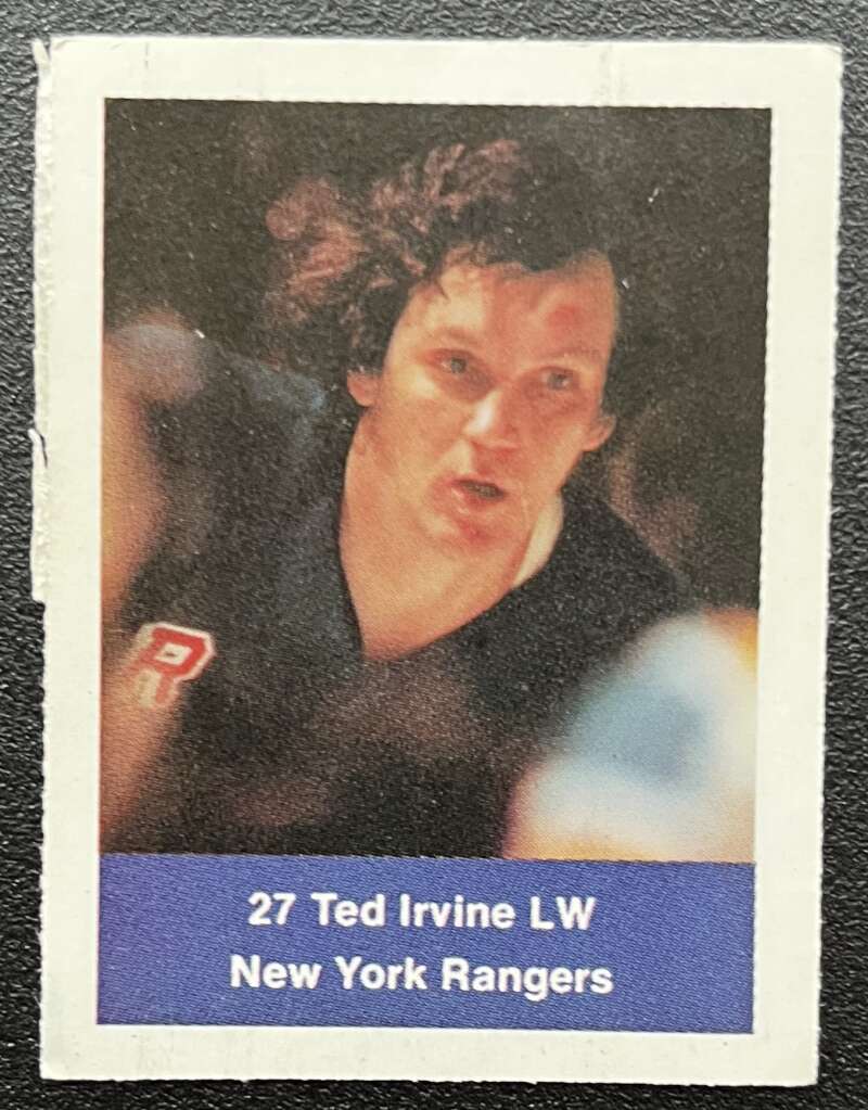 1974-75 Loblaws Hockey Sticker Ted Irvine Rangers V75801 Image 1