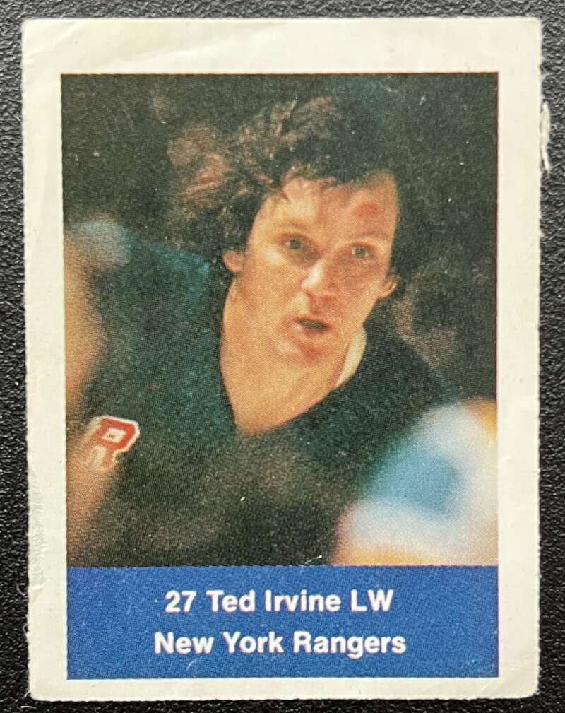 1974-75 Loblaws Hockey Sticker Ted Irvine Rangers V75802 Image 1