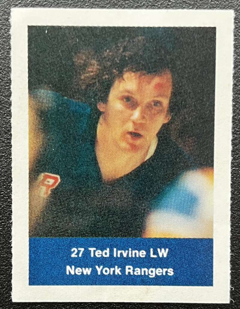 1974-75 Loblaws Hockey Sticker Ted Irvine Rangers V75803 Image 1