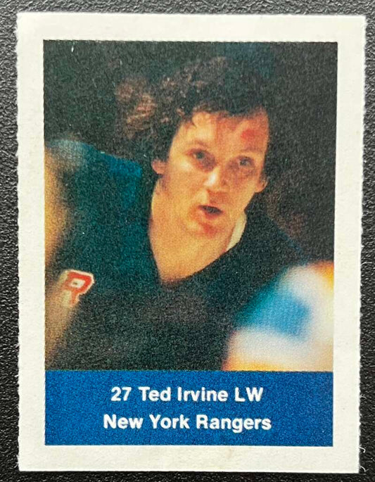1974-75 Loblaws Hockey Sticker Ted Irvine Rangers V75803 Image 1