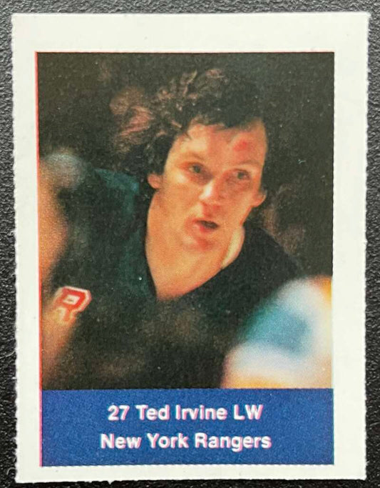1974-75 Loblaws Hockey Sticker Ted Irvine Rangers V75804 Image 1