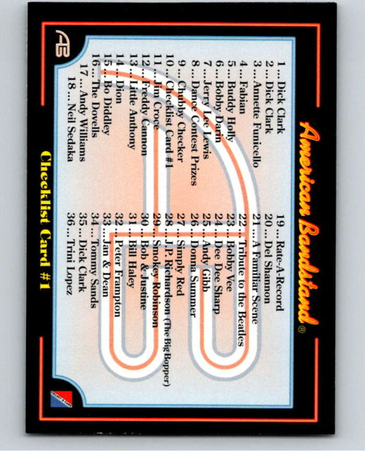 1993 American Bandstand #10 Checklist 1 V76575 Image 1