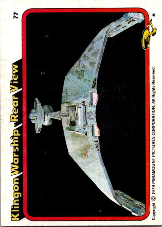 1979 Star Trek The Motion Picture #77 Klingon Warship Rearview V76935 Image 1