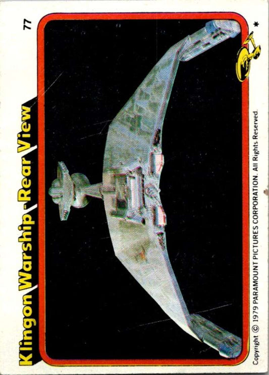 1979 Star Trek The Motion Picture #77 Klingon Warship Rearview V76936 Image 1