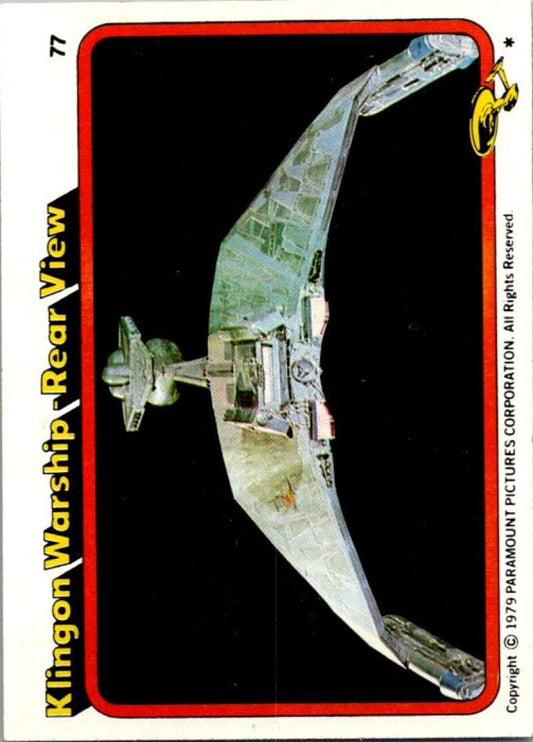 1979 Star Trek The Motion Picture #77 Klingon Warship Rearview V76937 Image 1