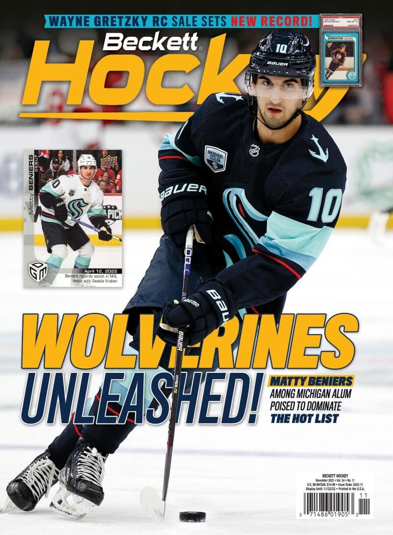 November 2022 Beckett Hockey Monthly Magazine - Matty Beniers Cover Image 1