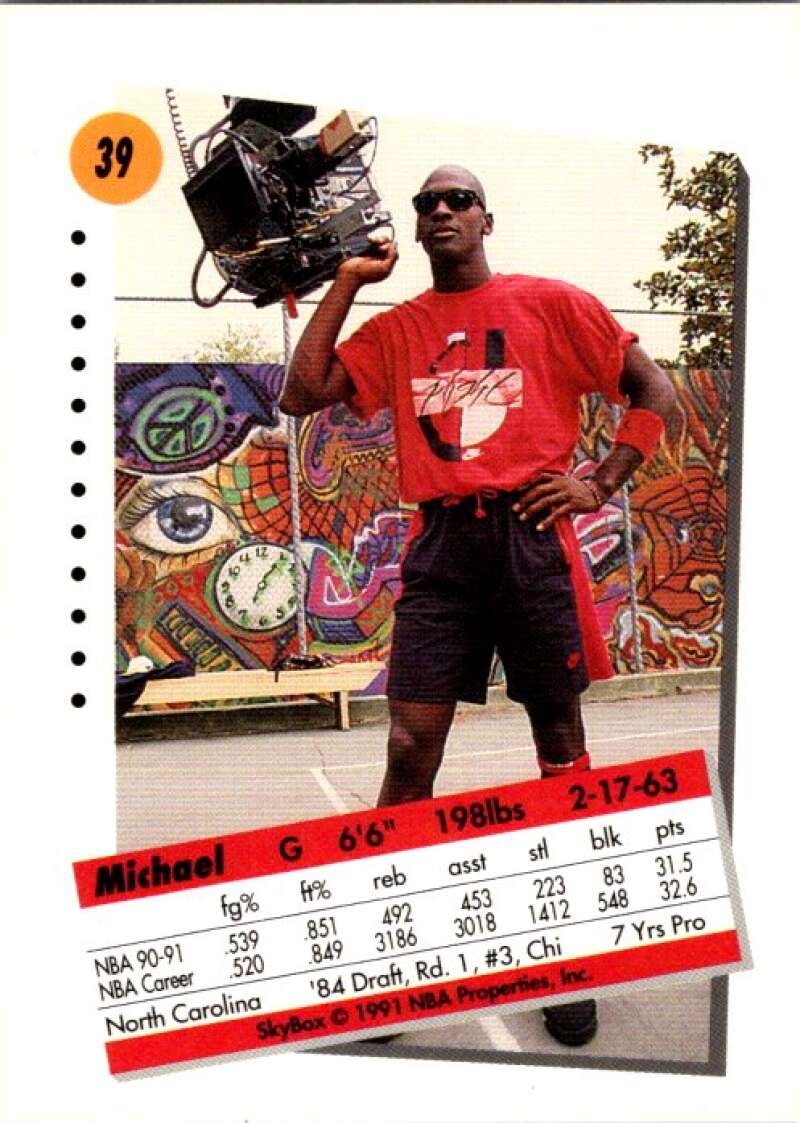 1991-92 SkyBox #39 Michael Jordan Chicago Bulls V76989 Image 2