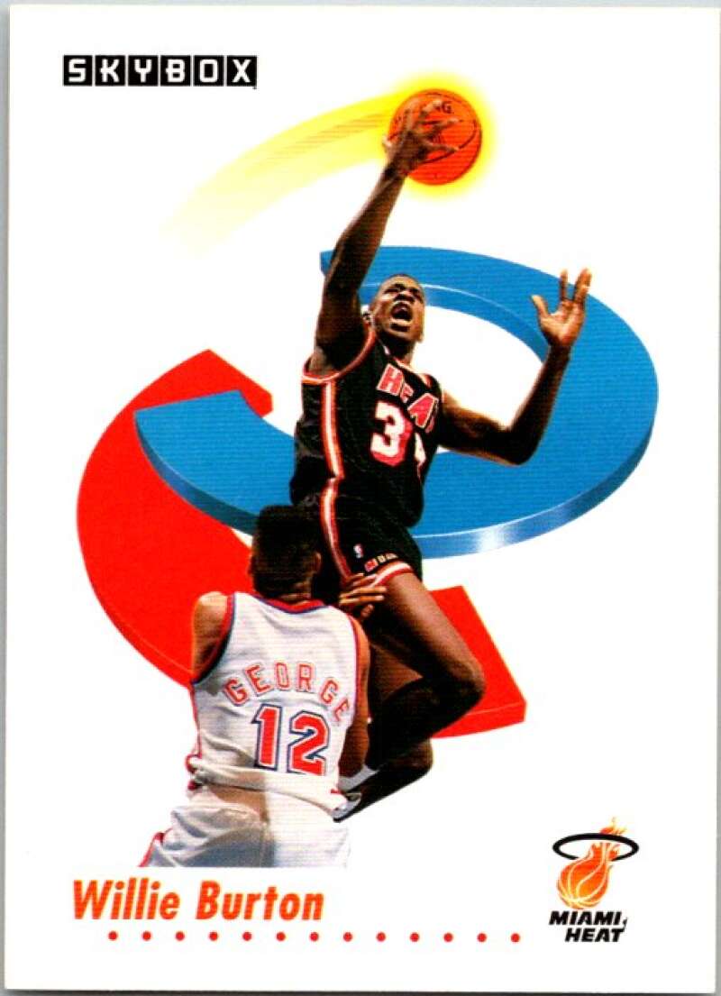 1991-92 SkyBox #144 Willie Burton Miami Heat V77085 Image 1