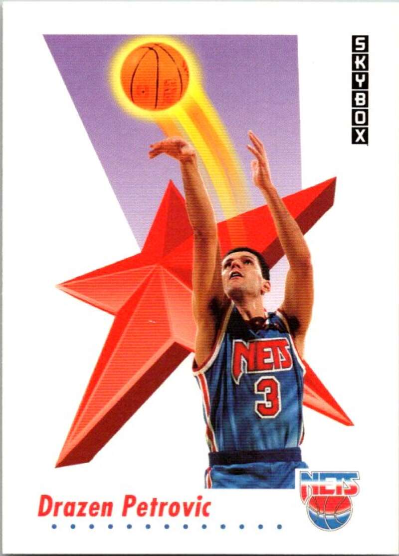 1991-92 SkyBox #186 Drazen Petrovic New Jersey Nets V77154 Image 1