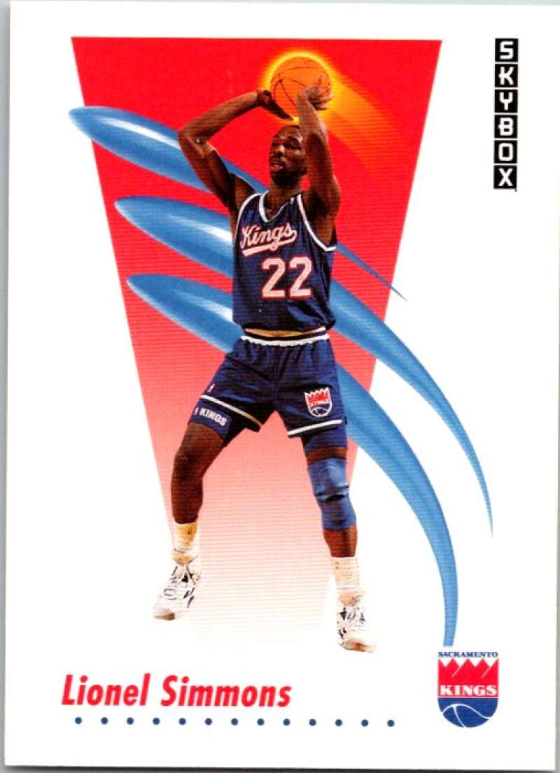 1991-92 SkyBox #250 Lionel Simmons Sacramento Kings V77255 Image 1