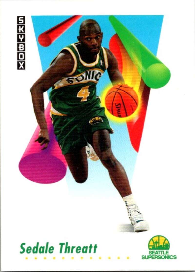 1991-92 SkyBox #275 Sedale Threatt Seattle SuperSonics V77289 Image 1