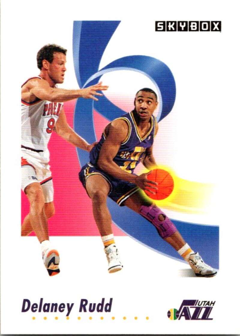 1991-92 SkyBox #284 Delaney Rudd Utah Jazz V77302 Image 1