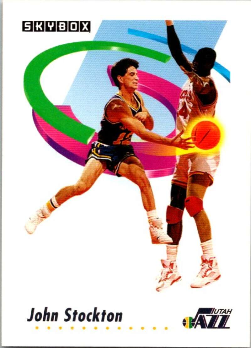1991-92 SkyBox #285 John Stockton Utah Jazz V77303 Image 1