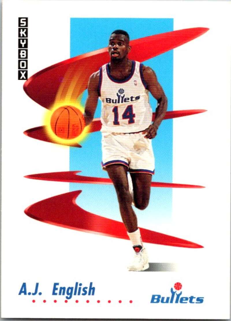 1991-92 SkyBox #290 A.J. English Washington Bullets V77309 Image 1
