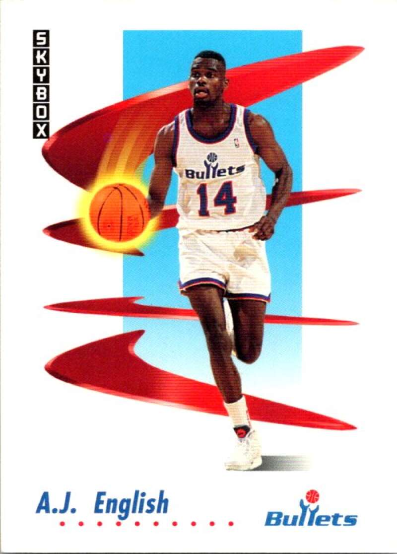 1991-92 SkyBox #290 A.J. English Washington Bullets V77311 Image 1