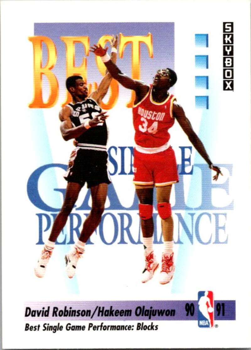 1991-92 SkyBox #311 Hakeem Olajuwon/David Robinson V77344 Image 1