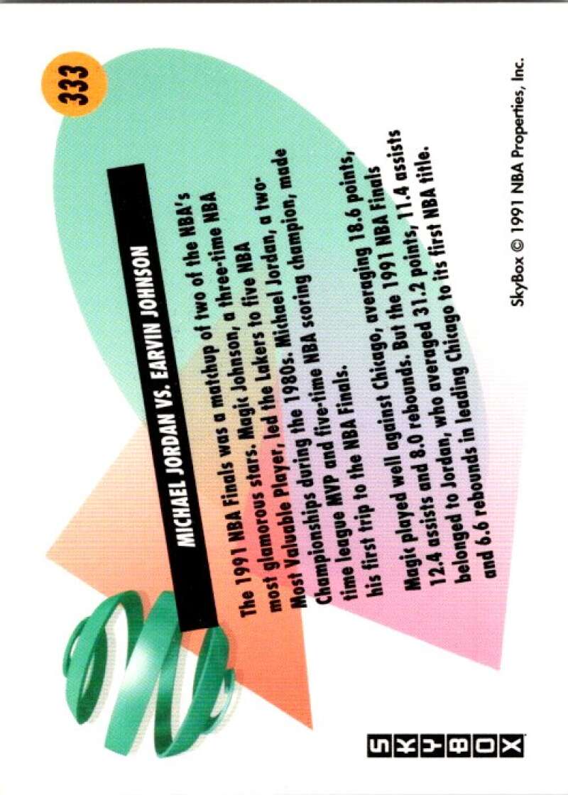 1991-92 SkyBox #333 Michael Jordan/Magic Johnson V77375 Image 2