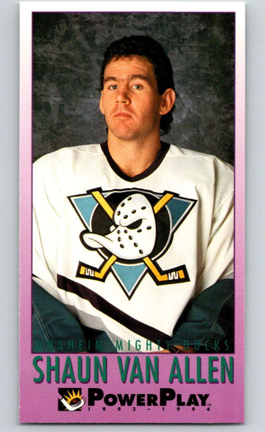 1993-94 PowerPlay #15 Shaun Van Allen  Anaheim Ducks  V77428 Image 1