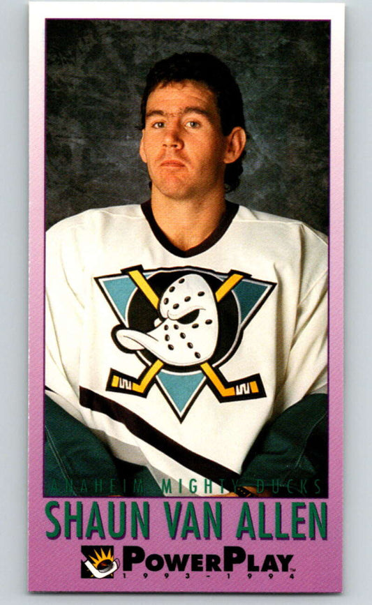 1993-94 PowerPlay #15 Shaun Van Allen  Anaheim Ducks  V77429 Image 1