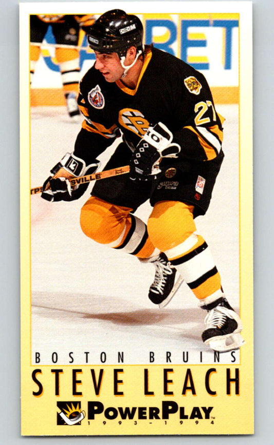 1993-94 PowerPlay #21 Steve Leach  Boston Bruins  V77442 Image 1