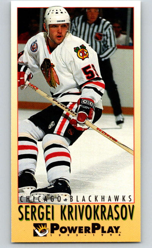 1993-94 PowerPlay #51 Sergei Krivokrasov  Chicago Blackhawks  V77501 Image 1