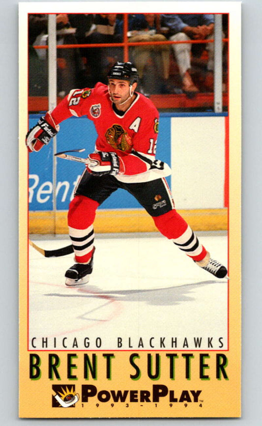 1993-94 PowerPlay #56 Brent Sutter  Chicago Blackhawks  V77514 Image 1
