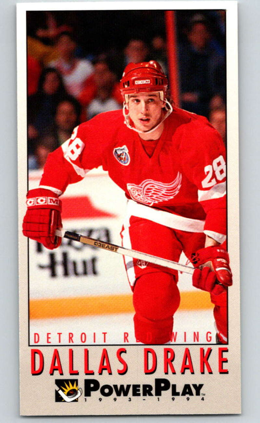 1993-94 PowerPlay #71 Dallas Drake  RC Rookie Detroit Red Wings  V77545 Image 1