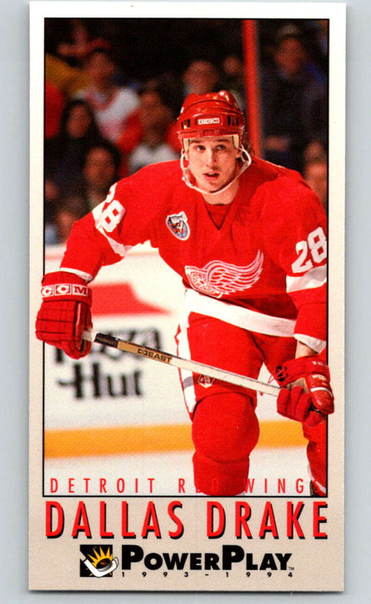 1993-94 PowerPlay #71 Dallas Drake  RC Rookie Detroit Red Wings  V77546 Image 1