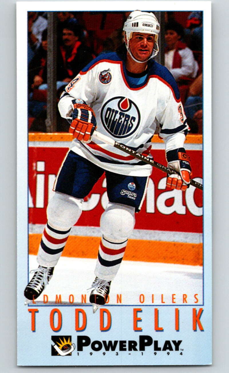 1993-94 PowerPlay #80 Todd Elik Edmonton Oilers V77569 Image 1