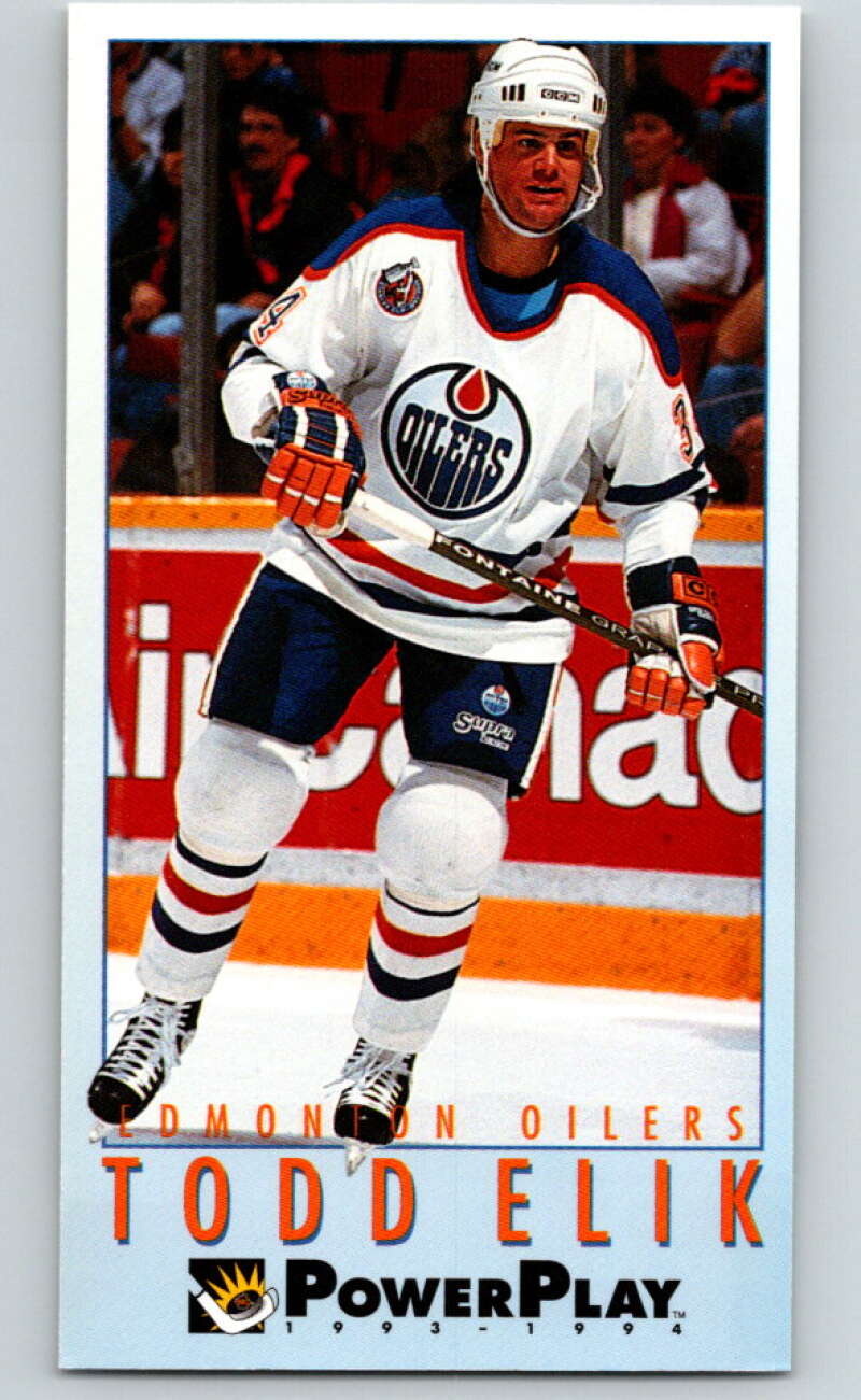 1993-94 PowerPlay #80 Todd Elik Edmonton Oilers V77570 Image 1