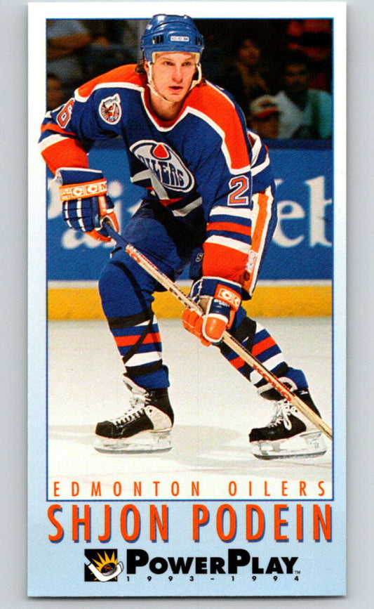 1993-94 PowerPlay #84 Shjon Podein  RC Rookie Edmonton Oilers  V77576 Image 1