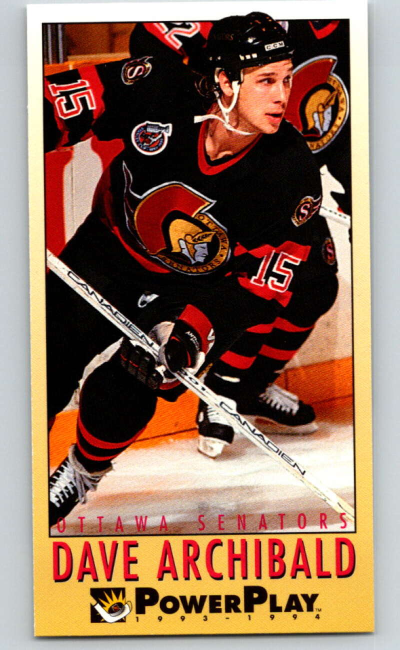1993-94 PowerPlay #168 Dave Archibald Ottawa Senators V77730 Image 1
