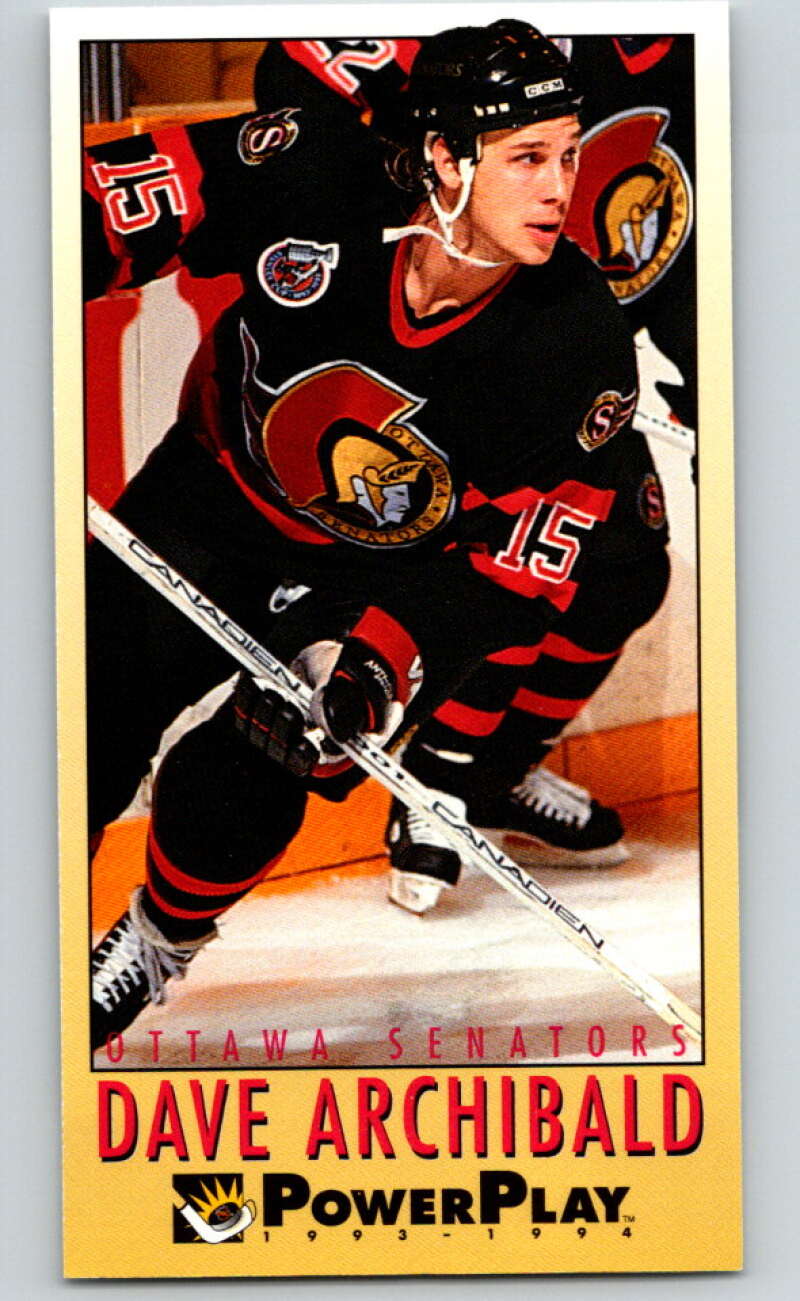 1993-94 PowerPlay #168 Dave Archibald Ottawa Senators V77732 Image 1