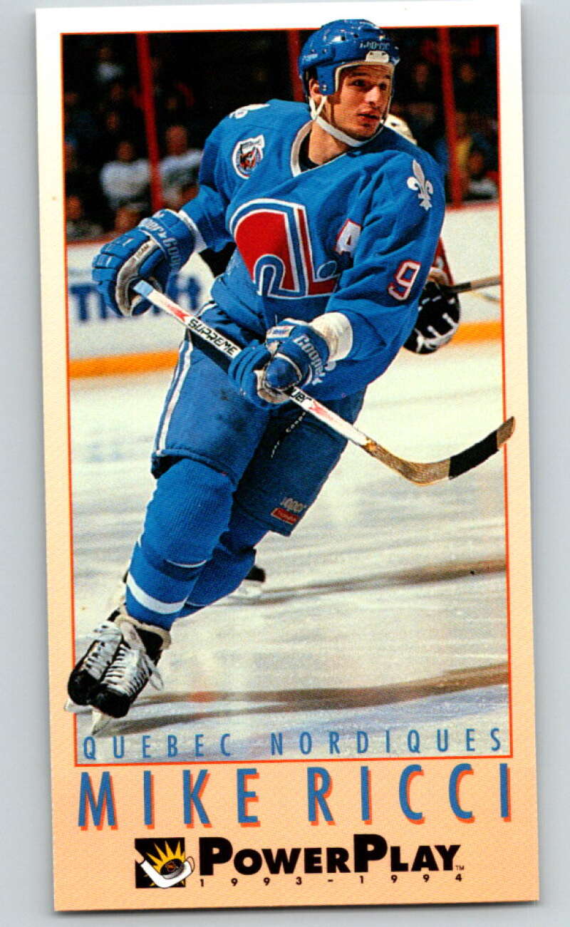 1993-94 PowerPlay #202 Mike Ricci Quebec Nordiques V77799 Image 1