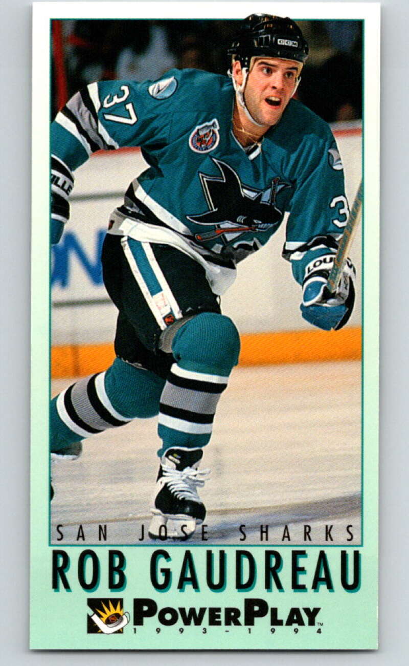 1993-94 PowerPlay #220 Rob Gaudreau RC Rookie San Jose Sharks V77842 Image 1