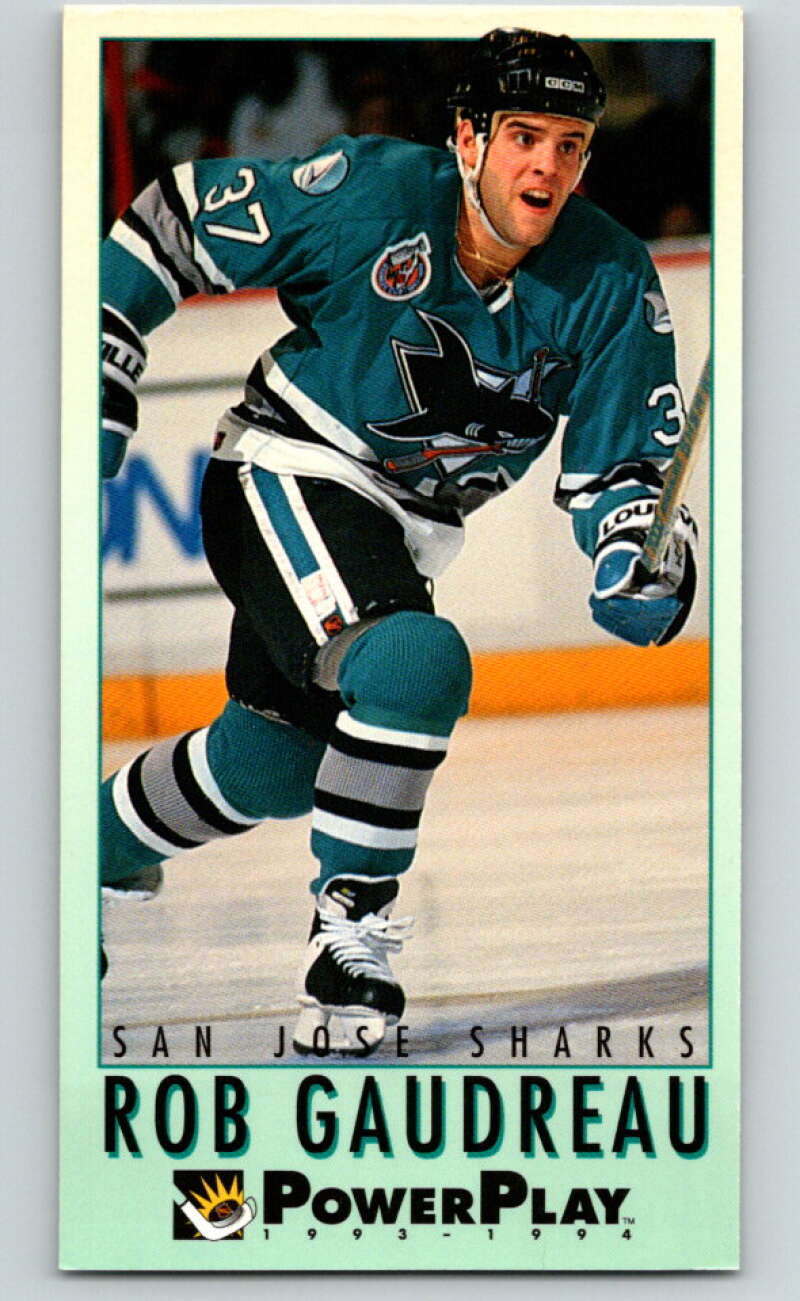 1993-94 PowerPlay #220 Rob Gaudreau RC Rookie San Jose Sharks V77843 Image 1