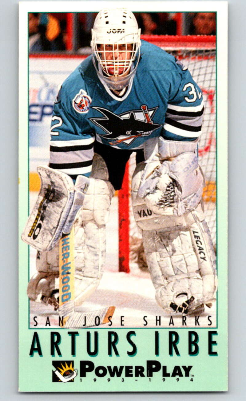 1993-94 PowerPlay #221 Arturs Irbe San Jose Sharks V77846 Image 1