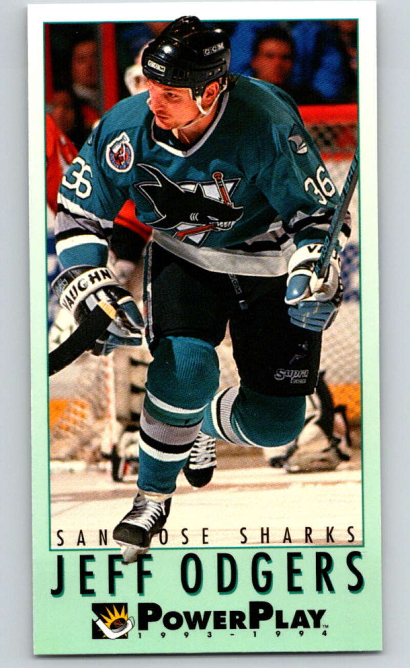 1993-94 PowerPlay #224 Jeff Odgers San Jose Sharks V77852 Image 1