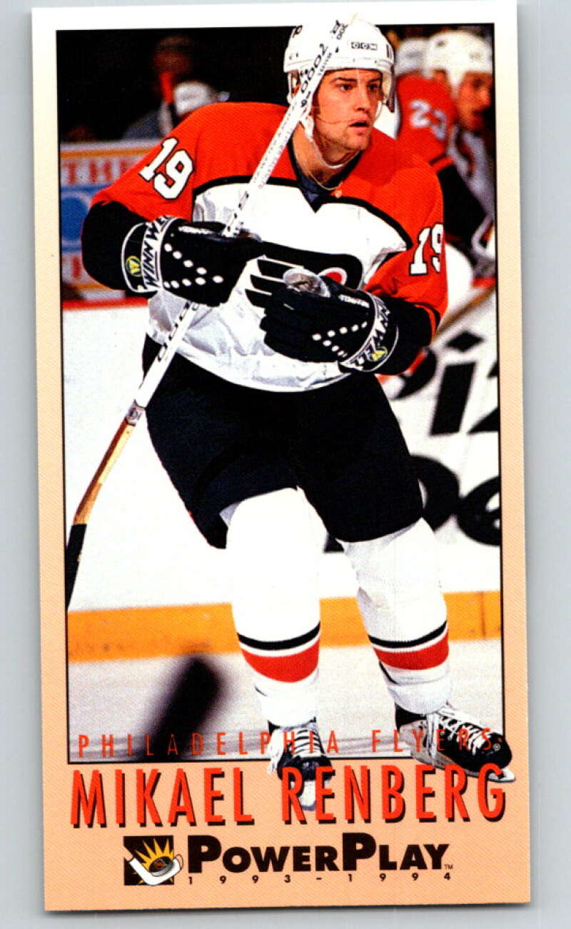 1993-94 PowerPlay #408 Mikael Renberg Philadelphia Flyers V78103 Image 1