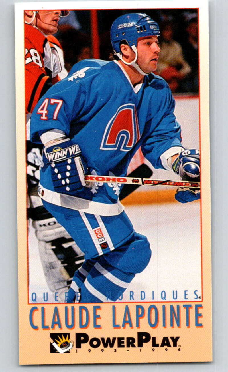 1993-94 PowerPlay #422 Claude Lapointe Quebec Nordiques V78117 Image 1