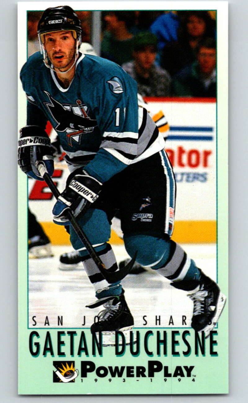 1993-94 PowerPlay #433 Gaetan Duchesne San Jose Sharks V78126 Image 1