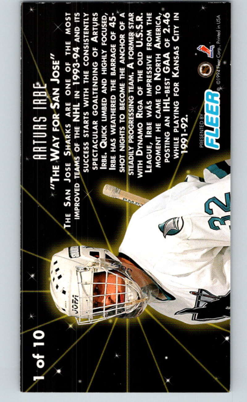 1993-94 PowerPlay Rising Stars #1 Arturs Irbe V78244 Image 2