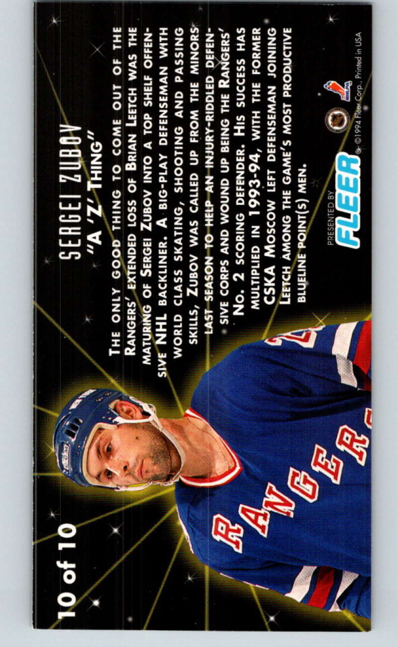 1993-94 PowerPlay Rising Stars #10 Sergei Zubov V78248 Image 2